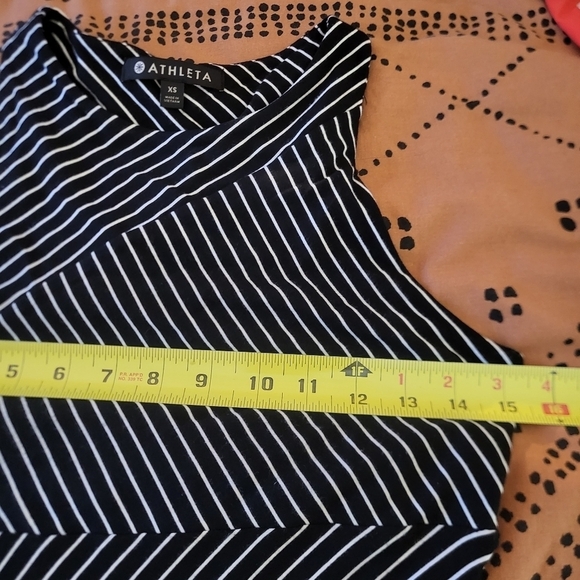 VGUC Athleta Santorini High Neck Mix Stripe Dress, Black Xmall - Picture 8 of 9